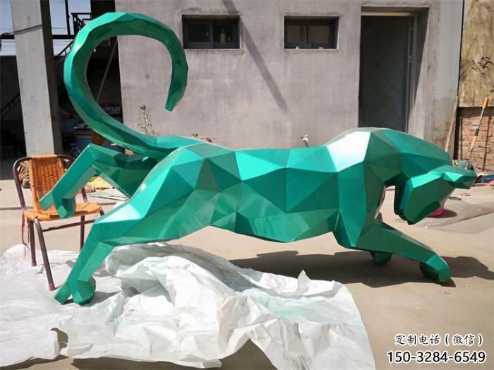 園林豹子雕塑廠家 田間彩繪雕塑 仿真擺件