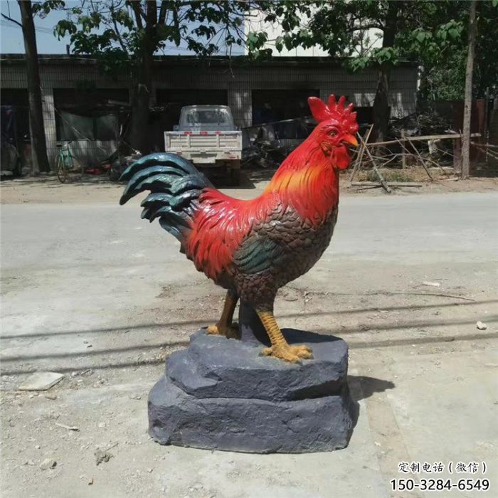 酒店公雞雕塑廠家 庭院仿真雕塑 彩繪家禽
