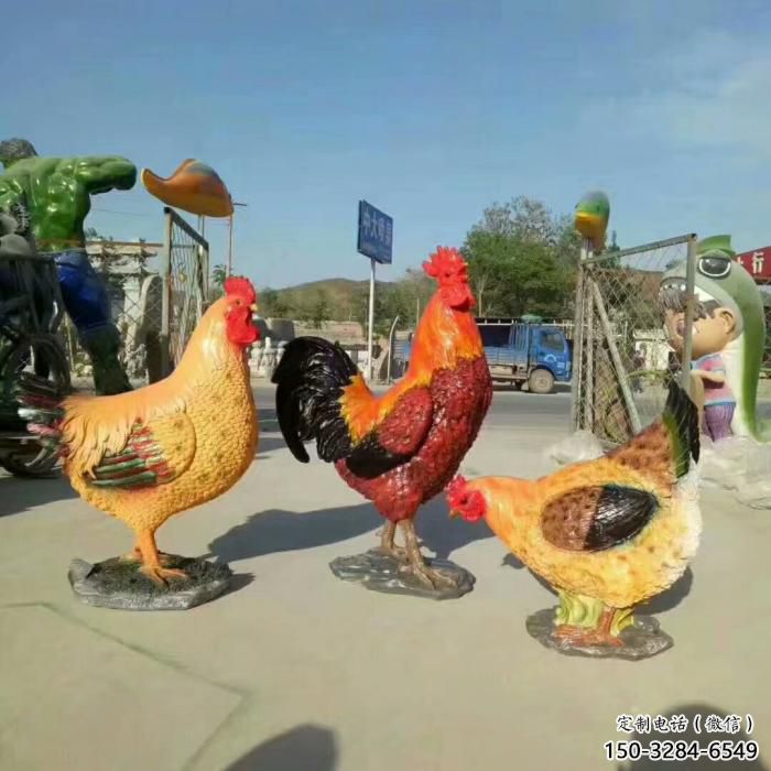 商業(yè)街公雞雕塑廠家 售樓處學(xué)校雕塑 家禽擺件