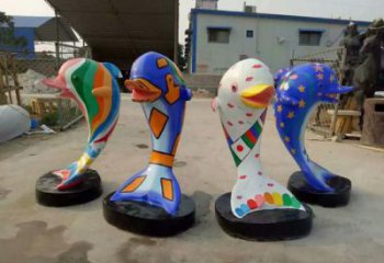 廣場海豚雕塑廠家 公園仿真雕塑 抽象擺件