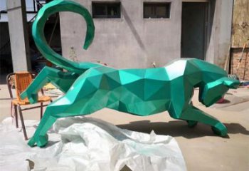 園林豹子雕塑廠家 田間彩繪雕塑 仿真擺件