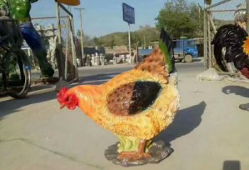 店門口公雞雕塑廠家 創意家禽雕塑 仿真擺件