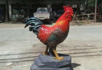 酒店公雞雕塑廠家 庭院仿真雕塑 彩繪家禽
