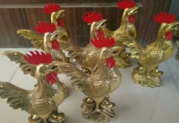 門口公雞雕塑廠家 售樓處仿真雕塑 彩繪家禽