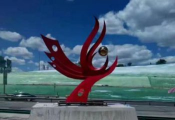 城市鳳凰雕塑廠家 風景區彩繪雕塑 抽象擺件