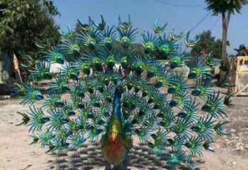 城市孔雀雕塑 風景區彩繪雕塑 抽象擺件