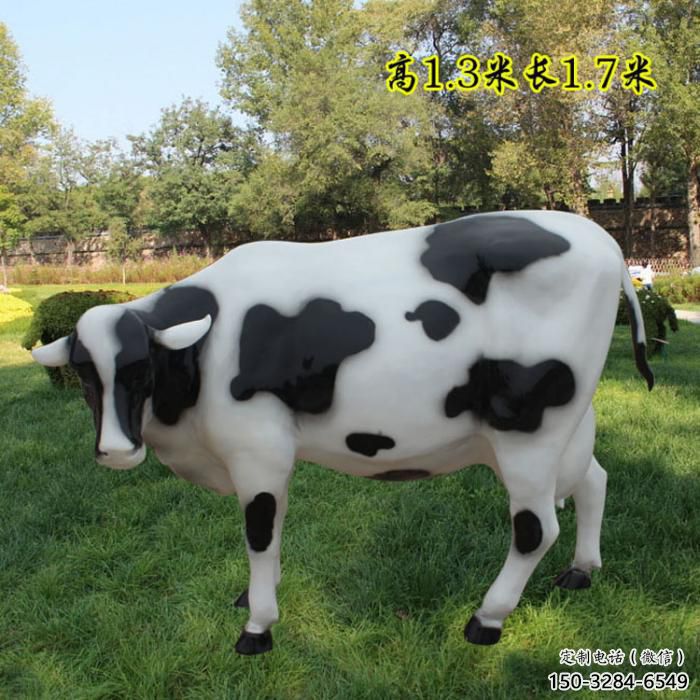 幾何奶牛雕塑 庭院仿真雕塑 彩繪擺件