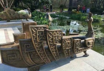 仿古孔雀雕塑 庭院彩繪雕塑 田間小品