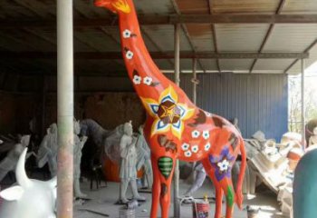 大型長頸鹿雕塑 步行街宣傳雕塑 仿真擺件