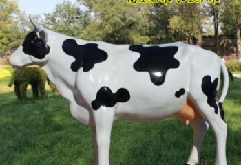 抽象奶牛雕塑 店門(mén)口彩繪雕塑 步行街?jǐn)[件