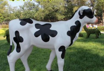 仿古奶牛雕塑 庭院彩繪雕塑 田間小品