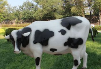 幾何奶牛雕塑 庭院仿真雕塑 彩繪擺件