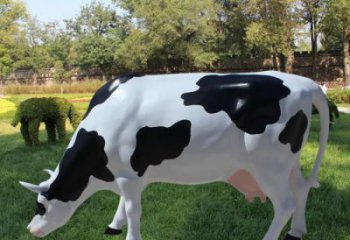 園林奶牛雕塑 城市廣場(chǎng)雕塑 步行街?jǐn)[件