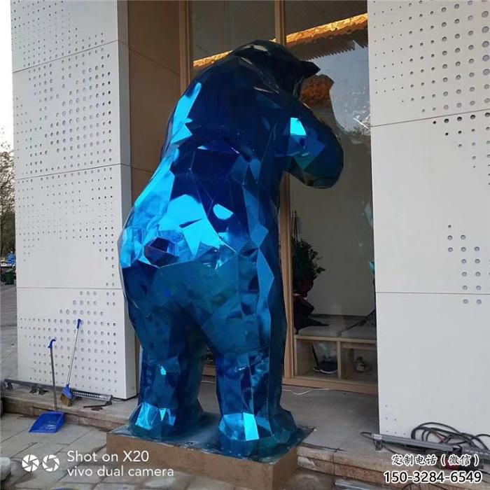 彩繪北極熊雕塑 仿真動物雕塑 步行街擺件
