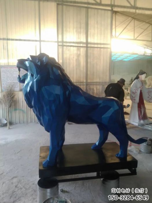 城市獅子雕塑 風景區彩繪雕塑 抽象擺件