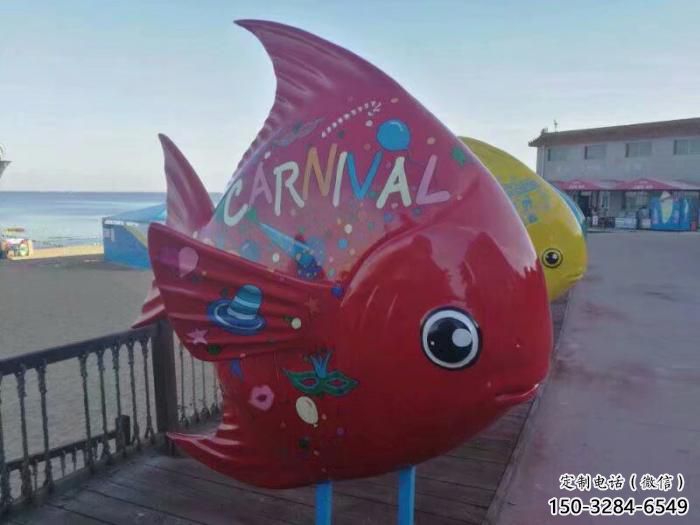彩繪金魚雕塑 仿真海洋生物雕塑 步行街擺件