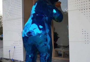 彩繪北極熊雕塑 仿真動物雕塑 步行街?jǐn)[件