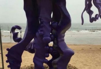 幾何水母雕塑 庭院仿真雕塑 彩繪擺件