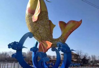 城市鯉魚雕塑 風(fēng)景區(qū)彩繪雕塑 抽象擺件