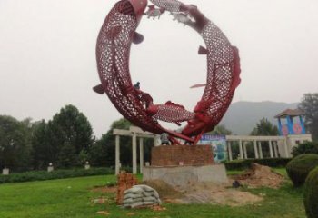 鏤空鯉魚雕塑 廣場近代雕塑 門口小品