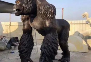 抽象黑猩猩雕塑 店門口彩繪雕塑 步行街擺件