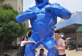 庭院大猩猩雕塑 城市古銅色雕塑 動物小品