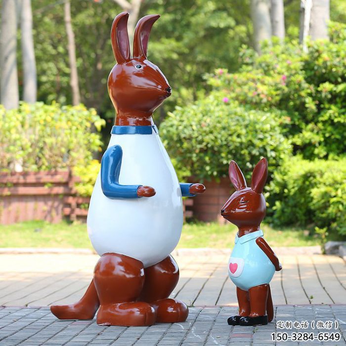 售樓處袋鼠雕塑 商業(yè)街仿真雕塑 動物擺件