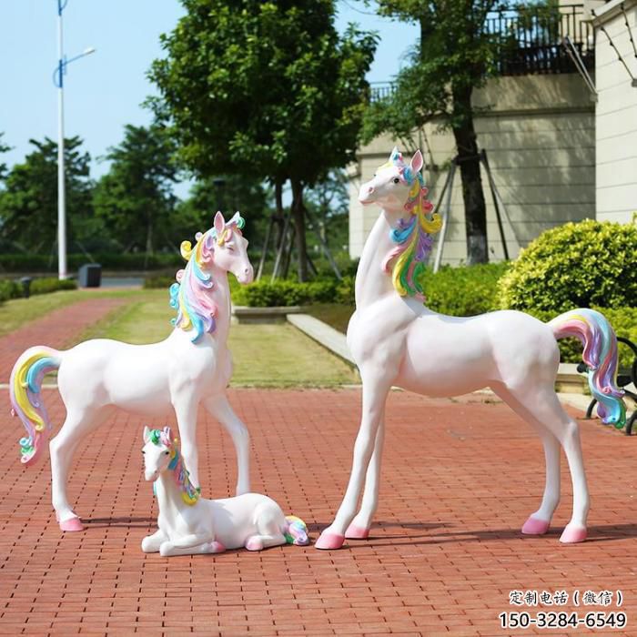 公園獨角獸雕塑 酒店門口雕塑 彩繪擺件