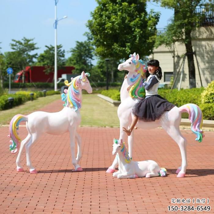 商業街獨角獸雕塑 售樓處景觀雕塑 動物擺件
