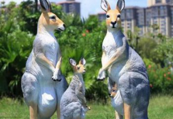 彩繪袋鼠雕塑 仿真動(dòng)物雕塑 步行街?jǐn)[件