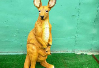 幾何袋鼠雕塑 庭院仿真雕塑 彩繪擺件