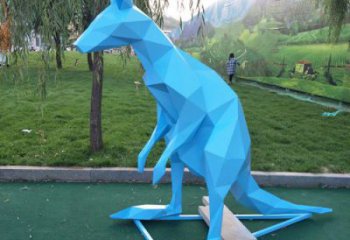 園林袋鼠雕塑 田間彩繪雕塑 仿真擺件