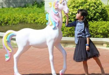 城市獨角獸雕塑 風景區彩繪雕塑 抽象擺件