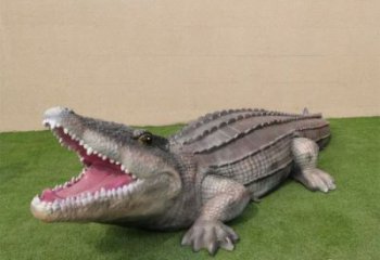 抽象鱷魚雕塑 店門口彩繪雕塑 步行街?jǐn)[件