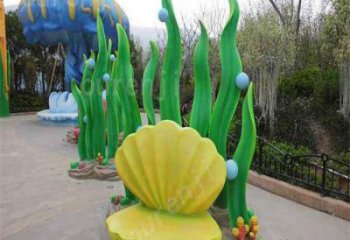 彩繪貝殼雕塑 仿真動物雕塑 步行街擺件