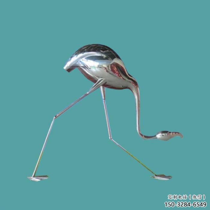 仿古火烈鳥雕塑 庭院彩繪雕塑 田間小品