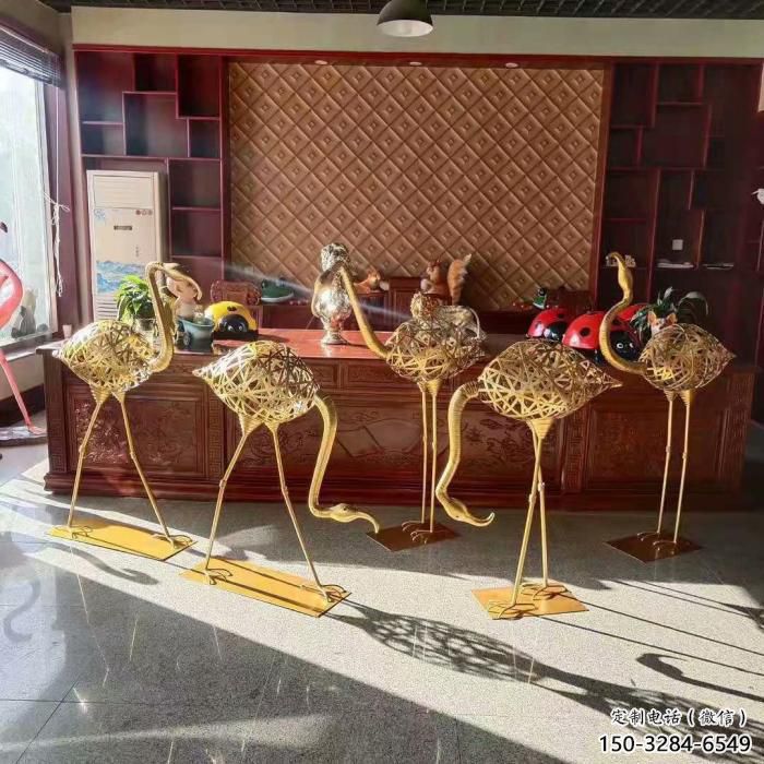 園林火烈鳥雕塑 城市廣場雕塑 步行街擺件