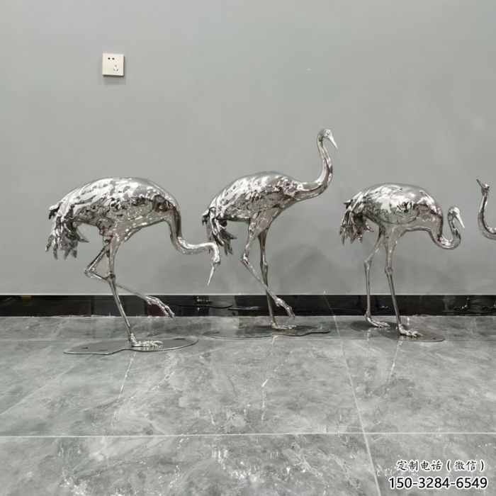 公園丹頂鶴雕塑 酒店門口雕塑 彩繪擺件