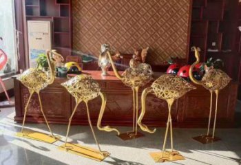 園林火烈鳥雕塑 城市廣場雕塑 步行街擺件