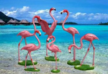 園林火烈鳥雕塑 田間彩繪雕塑 仿真擺件