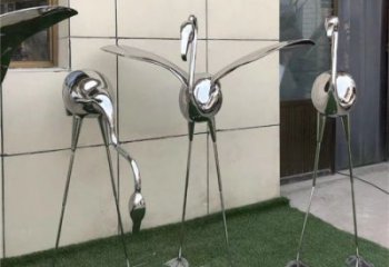 酒店丹頂鶴雕塑 庭院仿真雕塑 彩繪小品