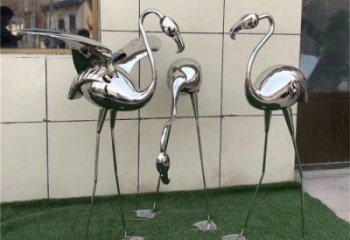 園林丹頂鶴雕塑 田間彩繪雕塑 仿真擺件