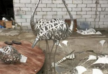 酒店仙鶴雕塑 庭院仿真雕塑 彩繪小品