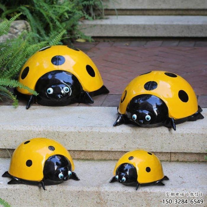 園林甲殼蟲雕塑 田間彩繪雕塑 仿真擺件