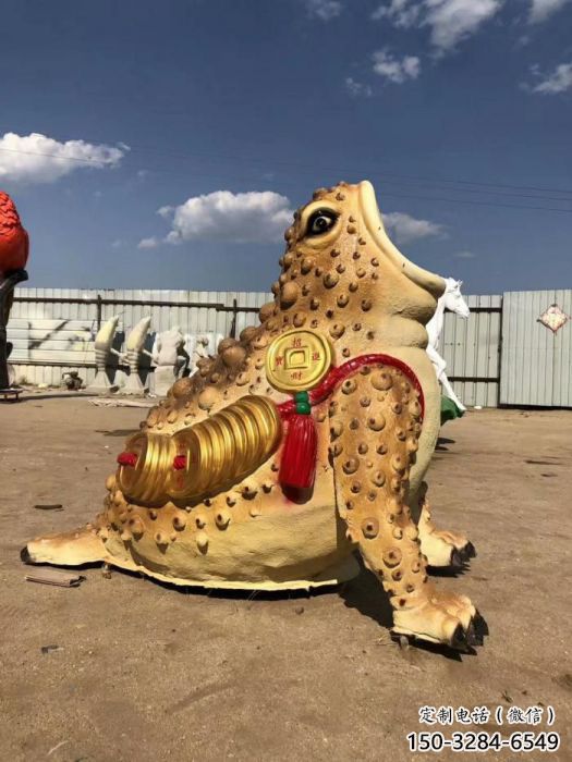 園林金蟾雕塑 田間彩繪雕塑 仿真擺件