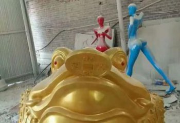 店門口金蟾雕塑 創意招財動物雕塑 仿真擺件