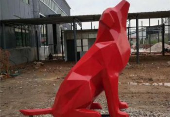 公園狼狗雕塑 酒店門口雕塑 彩繪擺件