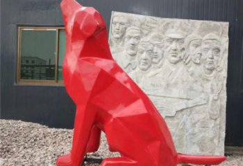 園林狼狗雕塑 田間彩繪雕塑 仿真擺件