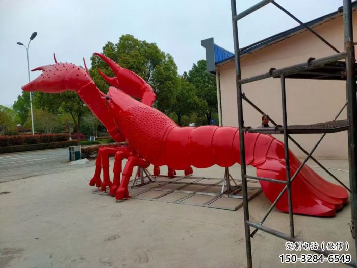 抽象龍蝦雕塑 店門口彩繪雕塑 步行街擺件