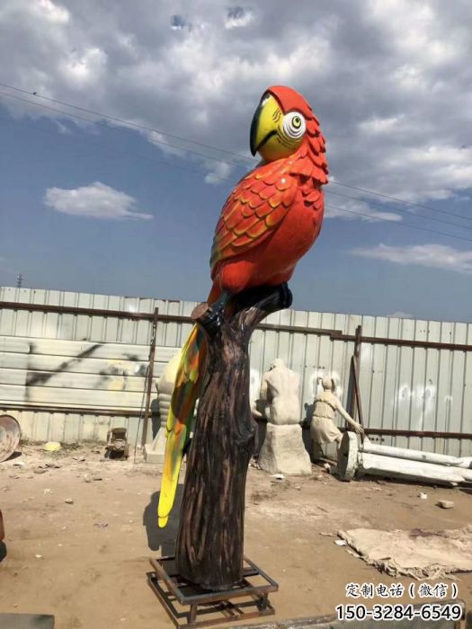 創(chuàng)意鸚鵡雕塑 步行街店門口雕塑 飛鳥小品